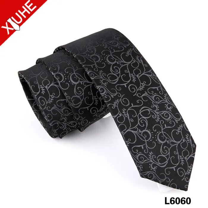 
High Quality Fashion Italian Mens Silk Neckties Handsome Black Tie 