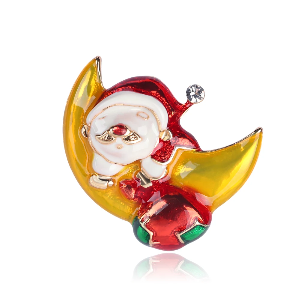 

2019 New Christmas Santa Claus Brooches for Women Enamel Brooch Pins Jewelry Accessories