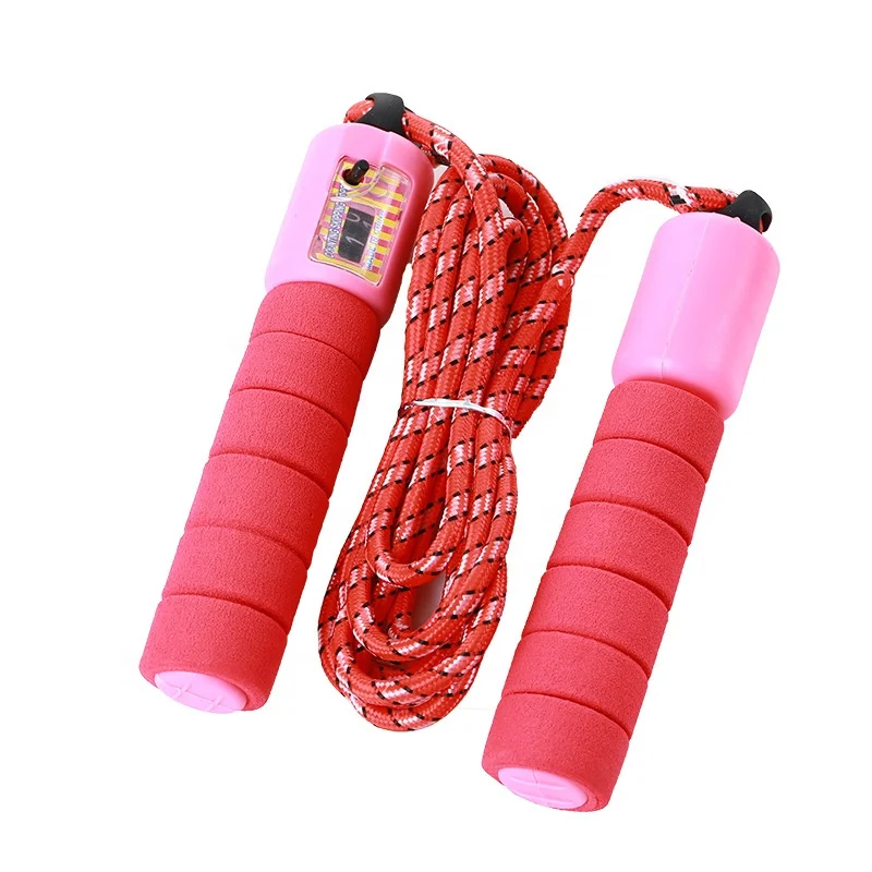 

Hot Selling Sponge Count Wire Exercise Fitness Outdoor Sports Jumping Skipping Rope With Counter, Green blue pink yellow