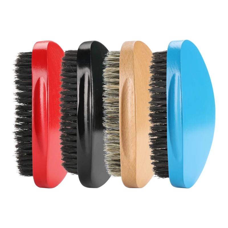 

Wholesale OEM Curved Wave Brushes Men Soft or Medium Hard Boar Bristle Wood 360 Wave Brush