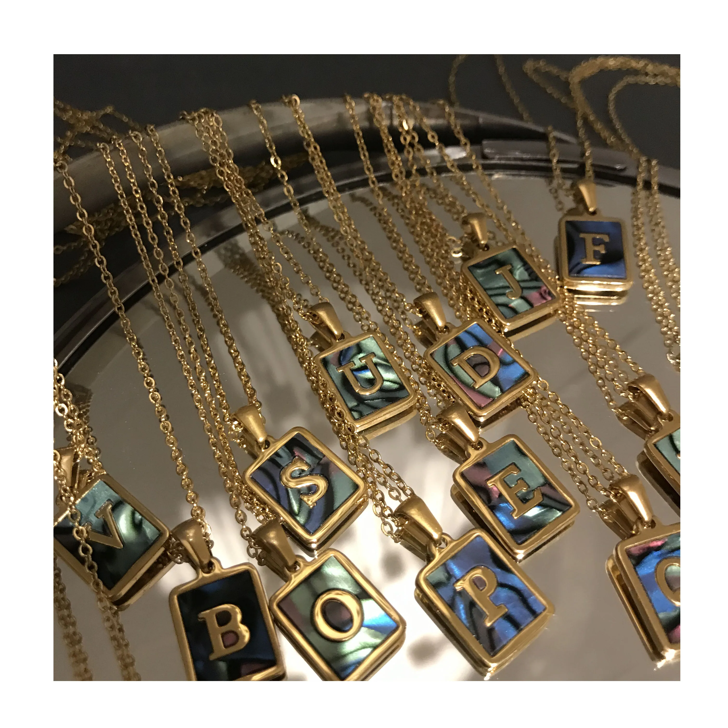 

Eico New Trendy Colorful Initial Letter Necklace Stainless Steel Pendant Women And Men Necklace