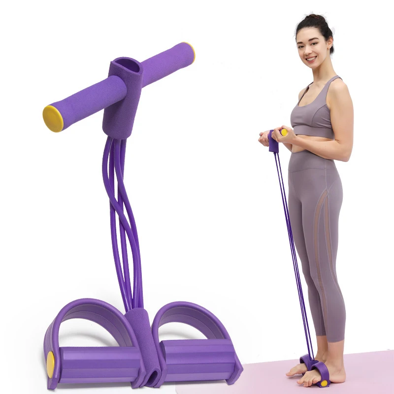 

Handle Ankle Puller Pull Rope Leg Exerciser Elastic Training home gym Fitness Equipment, Pink, purple, blue