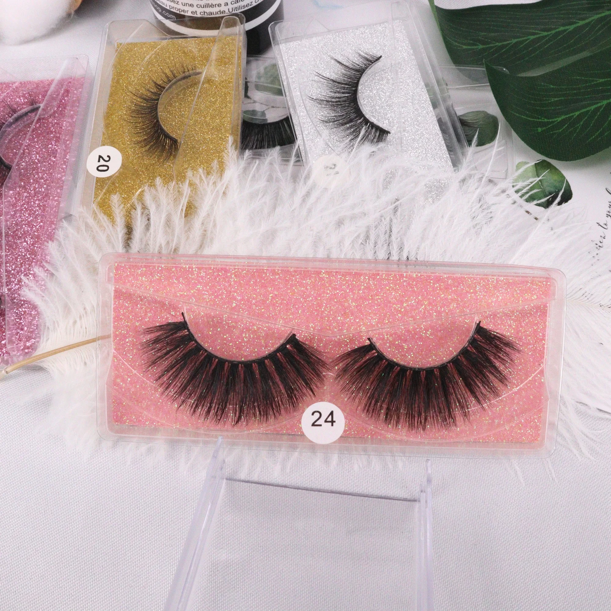 

1 pair beauty extensions private label custom eyelash box packaging no logo eyelashes Synthetic cheap fake eyelashes, Natural black