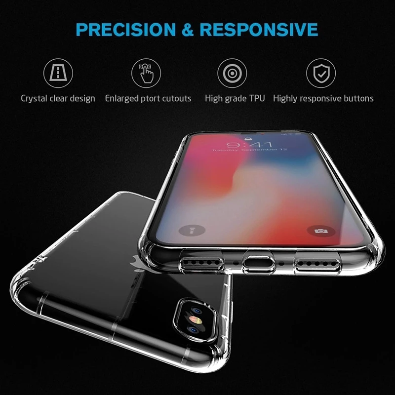 Shockproof Clear Soft Tpu Air Pillow Phone Case For iphone 11 X Xs Mobile Phone Accessories