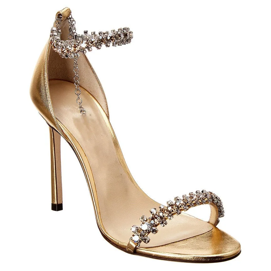 Luxury Gold Sexy Shoes Rhinestone Heels Wedding Sandals Stiletto Heels ...