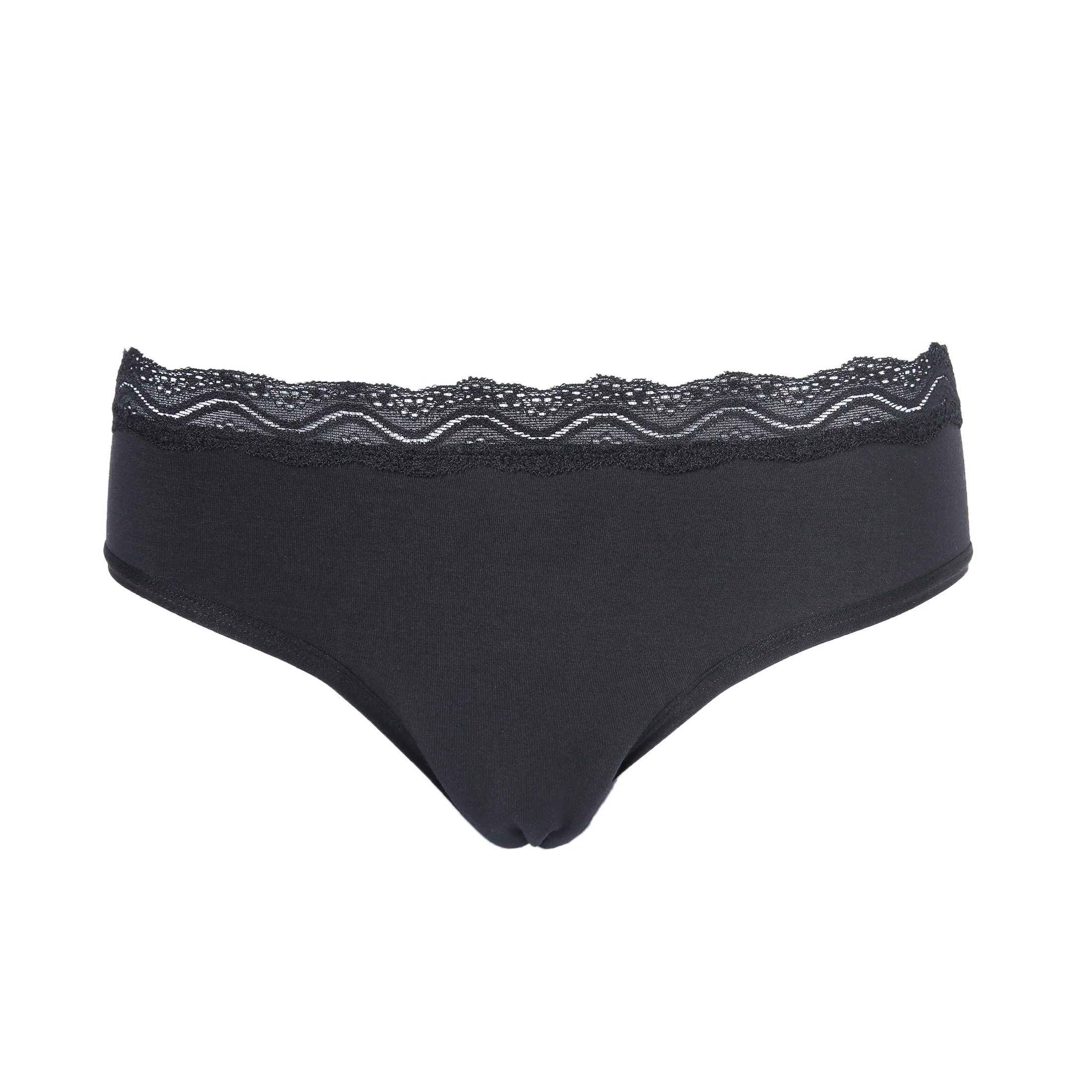 

Wholesale women custom sexy black lace underwear flushable intimates lingerie panties