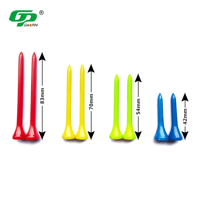 

Cheap Factory Price Golf Tees Customized Size Logo Plastic Tee Golf Mixed Colored Golf Tees, Various color