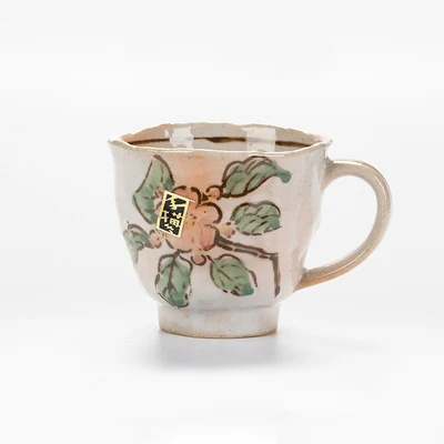 

Japanese-style household handmade retro sakura ceramic teacup mug, As the picture show