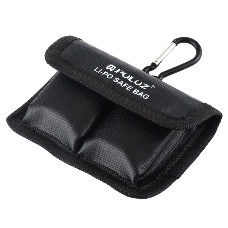

PULUZ Lithium Battery Explosion-proof Safety Protection Battery Storage Bag with Carabiner for Camera Battery