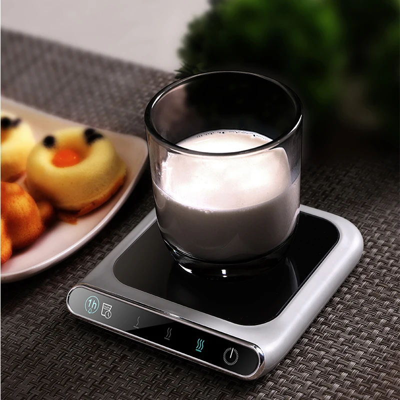 

smart of up to 110 C heating small portable USB heating cup mat coffee cup warmer, White