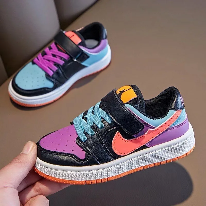 

new fashion kids girls leather designer sneakers little big boys walking running casual shoes