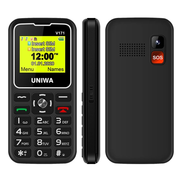 

UNIWA V171 Mobile Phone, 1.77 inch 1000mAh Battery 21 Keys Support FM, MP3, MP4, GSM, Dual SIM, with Docking Base