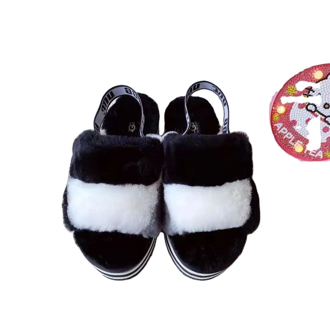 

High platform uggging sandals for women mutipul colors, Black/purple/yellow/pink
