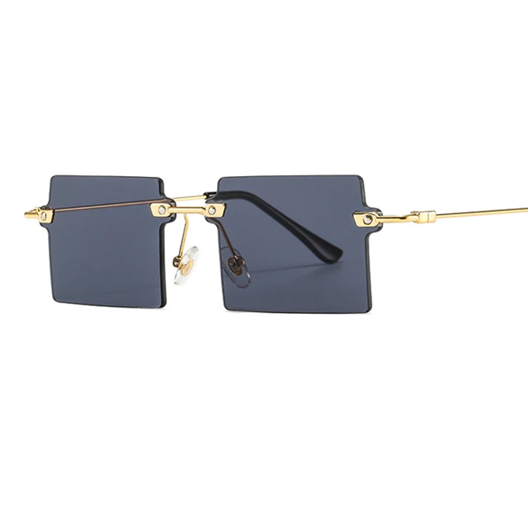

Wholesale Rimless Square Sun glasses Unisex Fashion Gradient Luxulry Brand Design UV400 Trendy Sunglasses