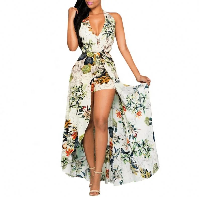 

Women Summer Dress Women Off Shoulder Flower Party Playsuit Beach Dress Girl Clothes Womens Trousers Culottes