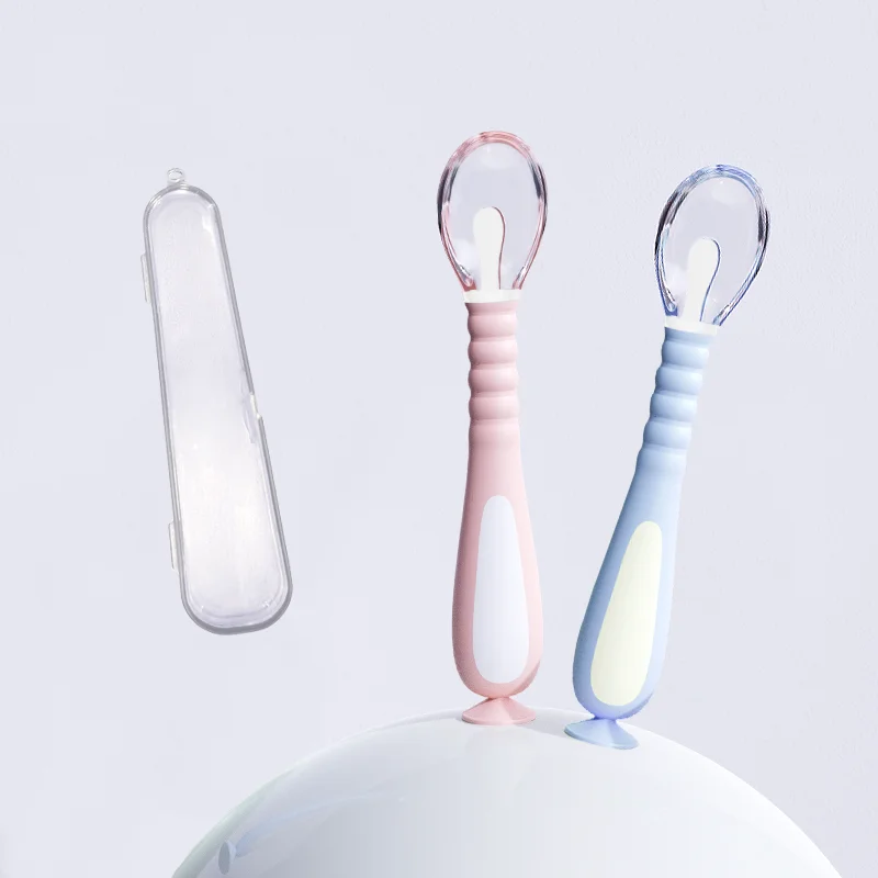 

Safety Silicone Feeding Flatware Baby Feeder Utensils Spoon Feeding Tableware Baby, Customized color