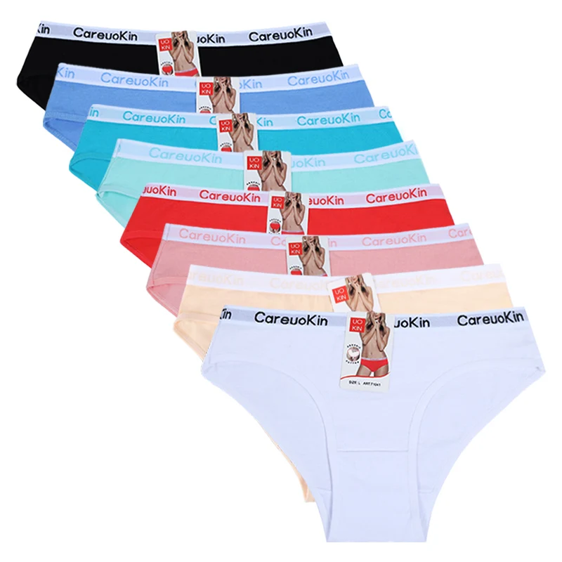 

Wholesale thread female briefs high quality breathable women's simple cotton pantities ladies underwear, 8 colors