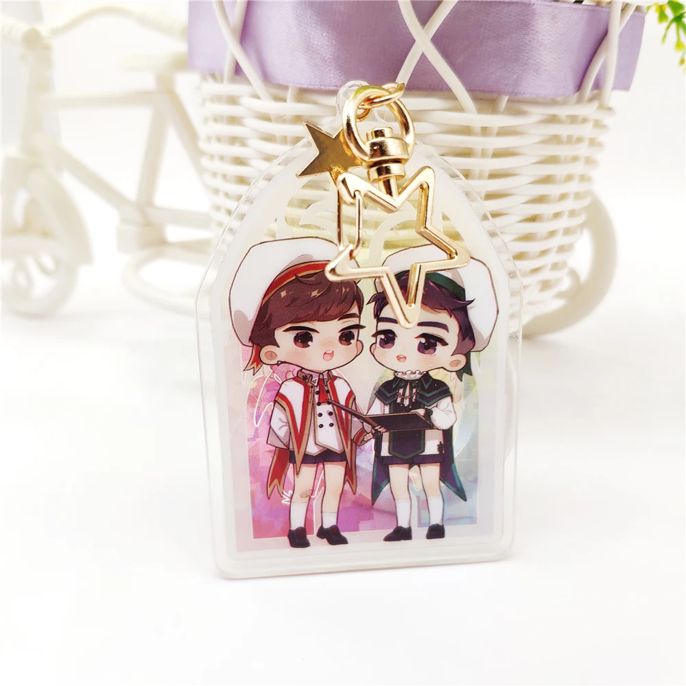 

Free Sample CMYK Offset Printing Custom Anime Acrylic Keychain Acrylic Charms Standee