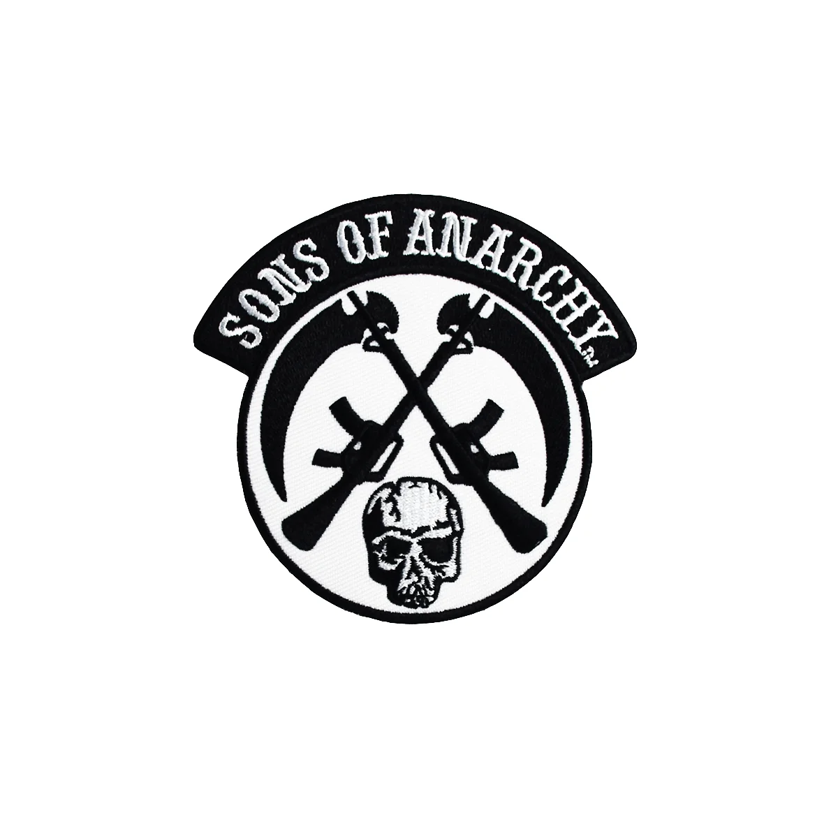 SONS OF ANARCHY GUN STYLE PATCH .RIGHT FACING.SEW OR IRON ON PATCH 