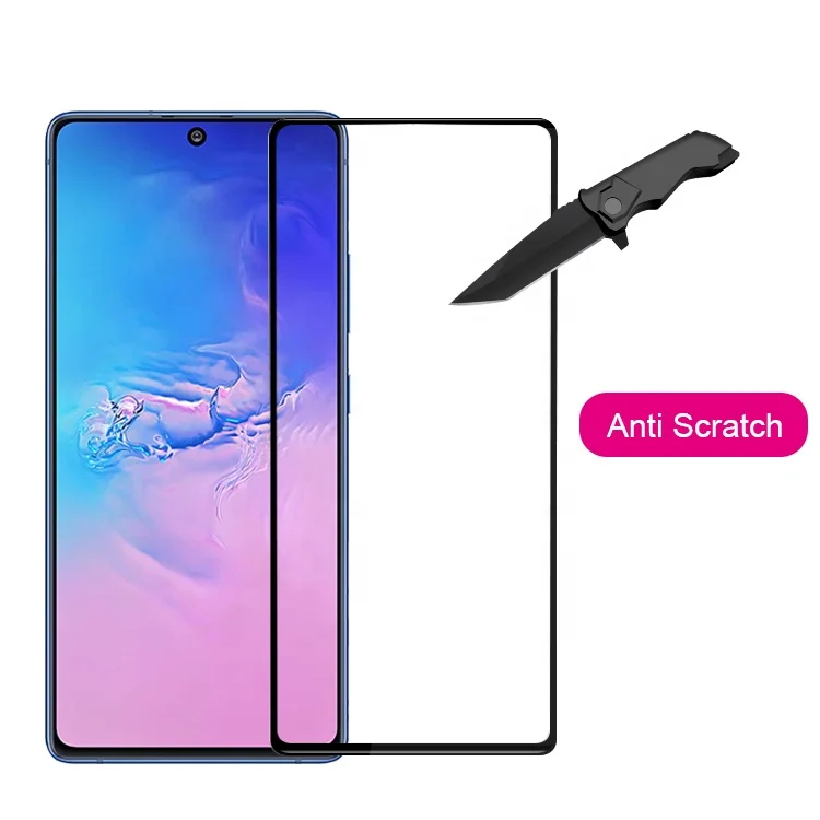 

For Samsung galaxy S10 lite silk print 2.5D Curved Edge Screen Protector 9H Hardness mobile phone screen protector film, Transparent