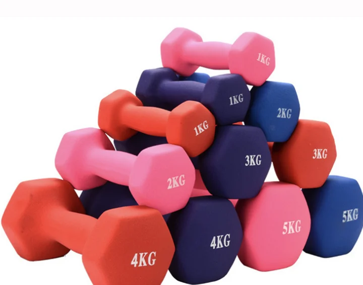 

IN STOCK DROP SHIPPING Body Building Colorful 2.5KG/5LB Ladies Hex Vinyl Dumbbell For Home Use