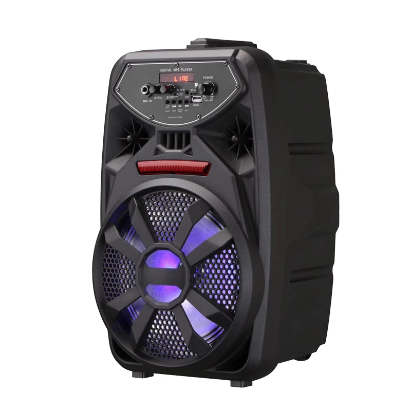 

PK-09 10W 8 inch dj karaoke Portable Rechargeable Trolley Speaker With USB/TF/FM/BT guangzhou factory price, Black
