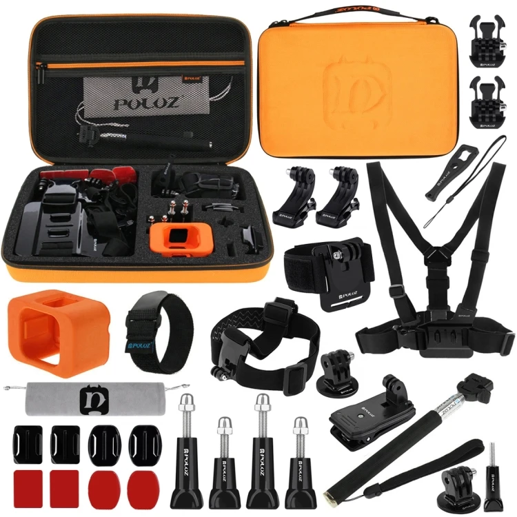 

Dropshipping PULUZ Camera 29 in 1 Accessories Combo Kits with Orange EVA Case for GoPro HERO5 Session /4 Session / Session