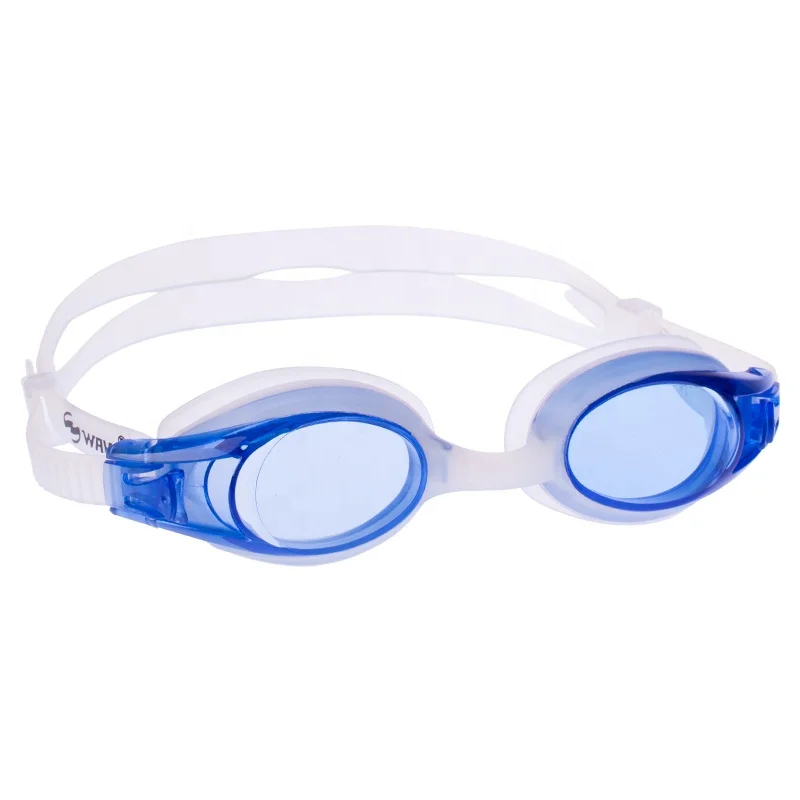 

Silicone adjustment head strap PC lens UV and Anti-fog One piece frame swimming goggles, Blue