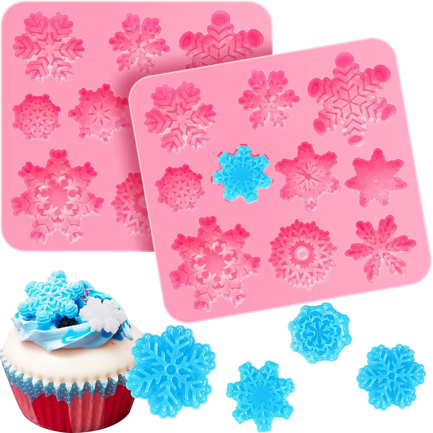 

Silicone Mold Snowflake Cake Candy Mold for Christmas DIY Handmade Chocolate Cake Decoration, Customized color
