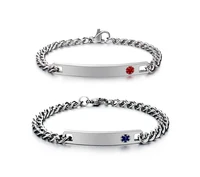 

wholesale high quality personalized medical alert id bracelet for women men medical id bracelet stainless steel accessory