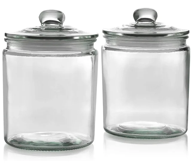 

1/2 gallon glass jug 2L glass jar storage airtight container with glass lid, Clear