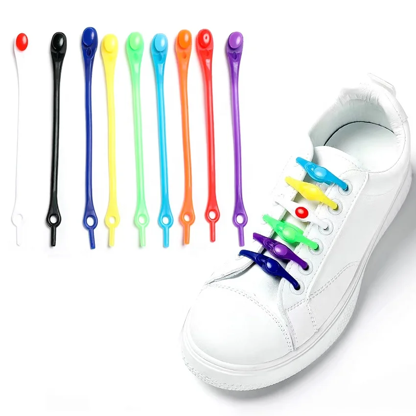 

New Fashion Hot-selling No Tie Shoelaces Silicone Shoe Laces Lazy Multicolor Shoe Laces,  Fits All, Unisex HA01531, Black/white/red/pick/orange/green/purple/blue etc.