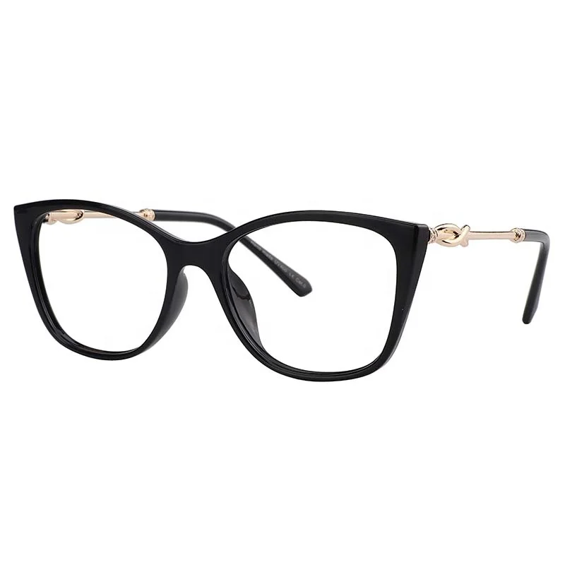 

High End Metal & Plastic Cat Eye Women Spectacles Frame Optical Eyeglasses Frames Online, Black