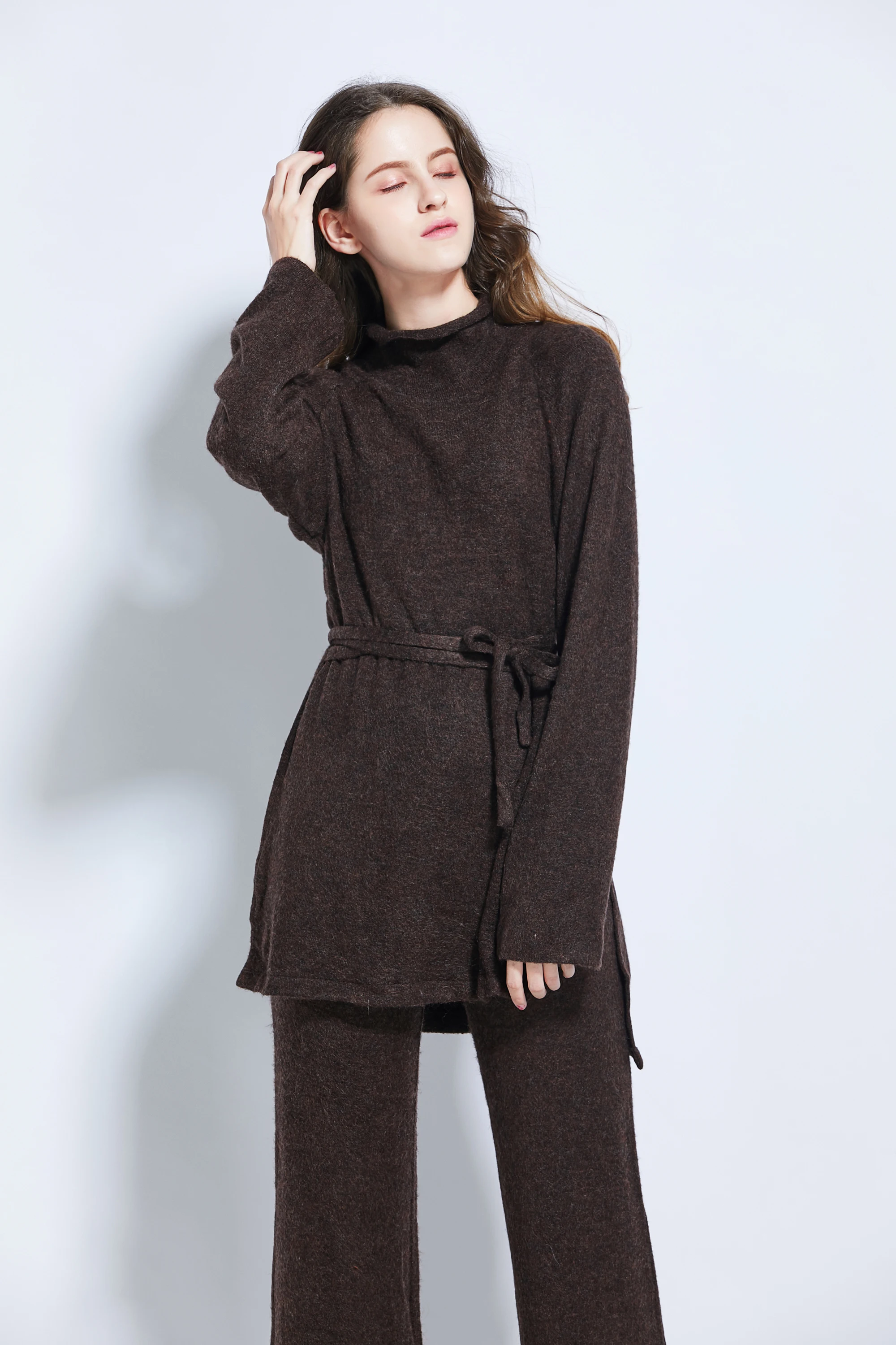 2020 New Style Women's Sweater Sets Cashmere Sweater With Belt