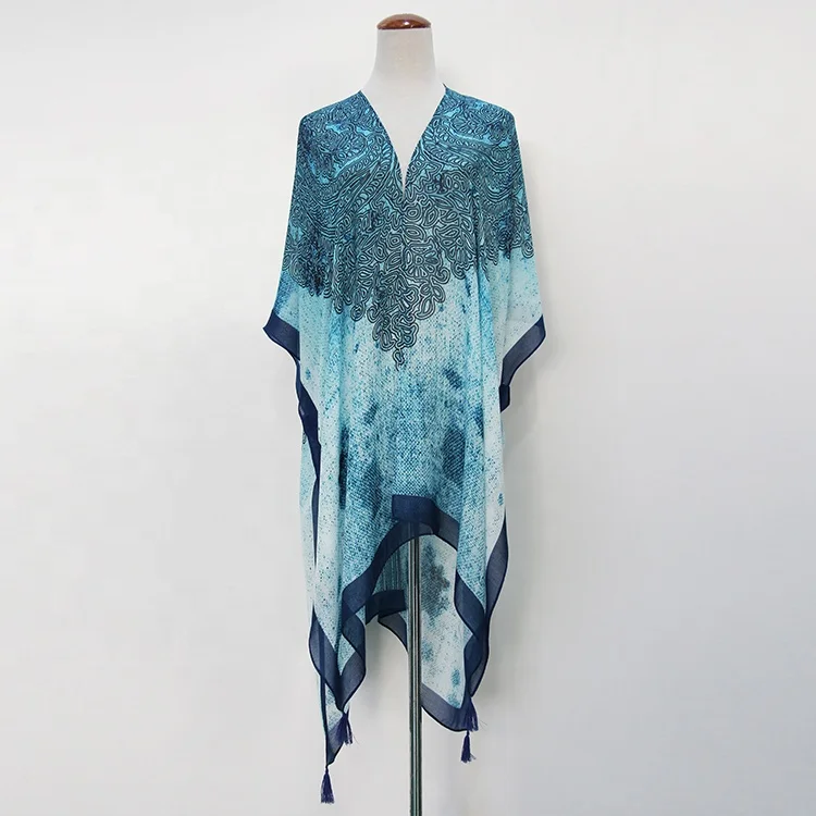 

2021 New Design Special Pattern Summer Long Beach Women Kimonos, As picture