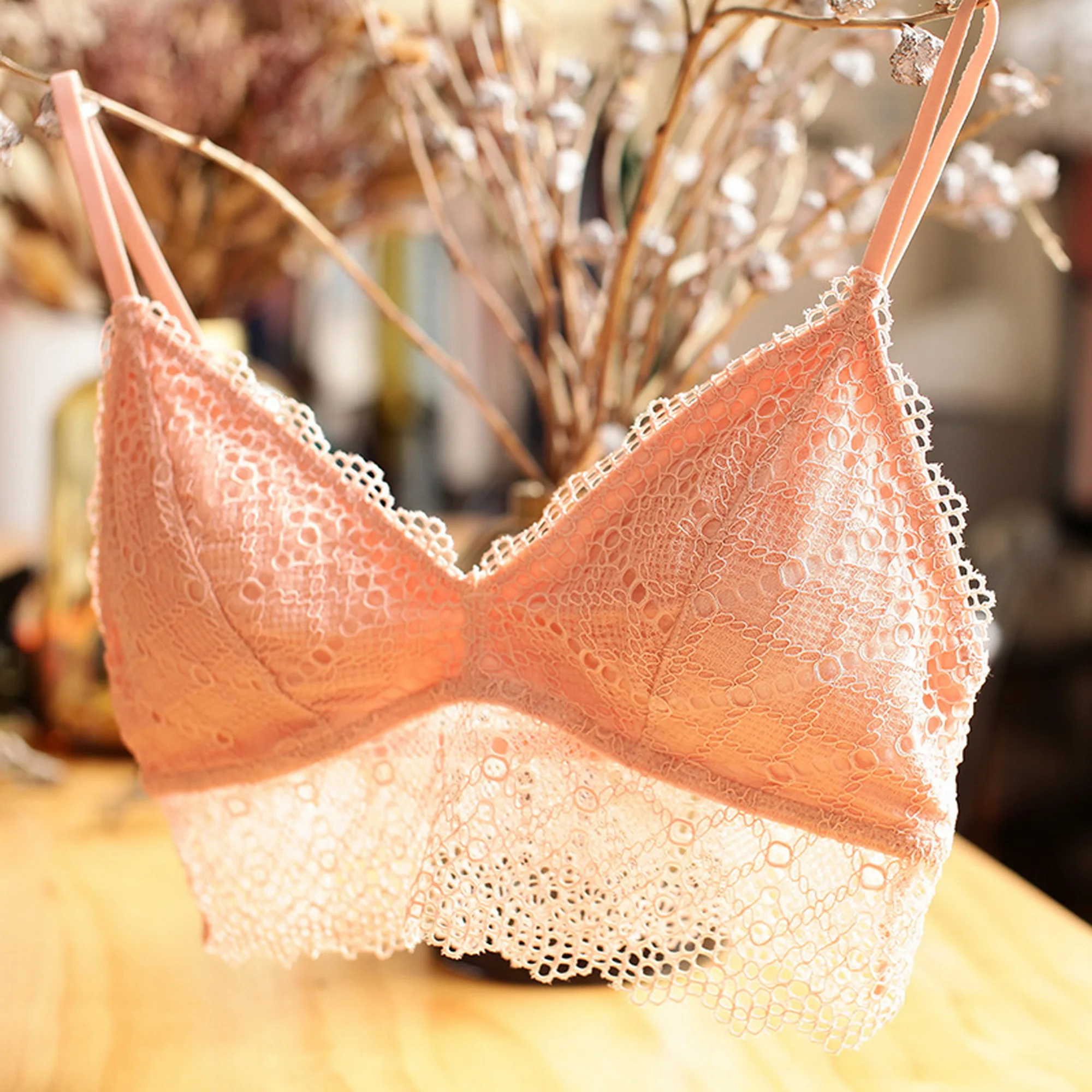 
new design Simple Sexy Woman Lace Breathable seamless Bra 