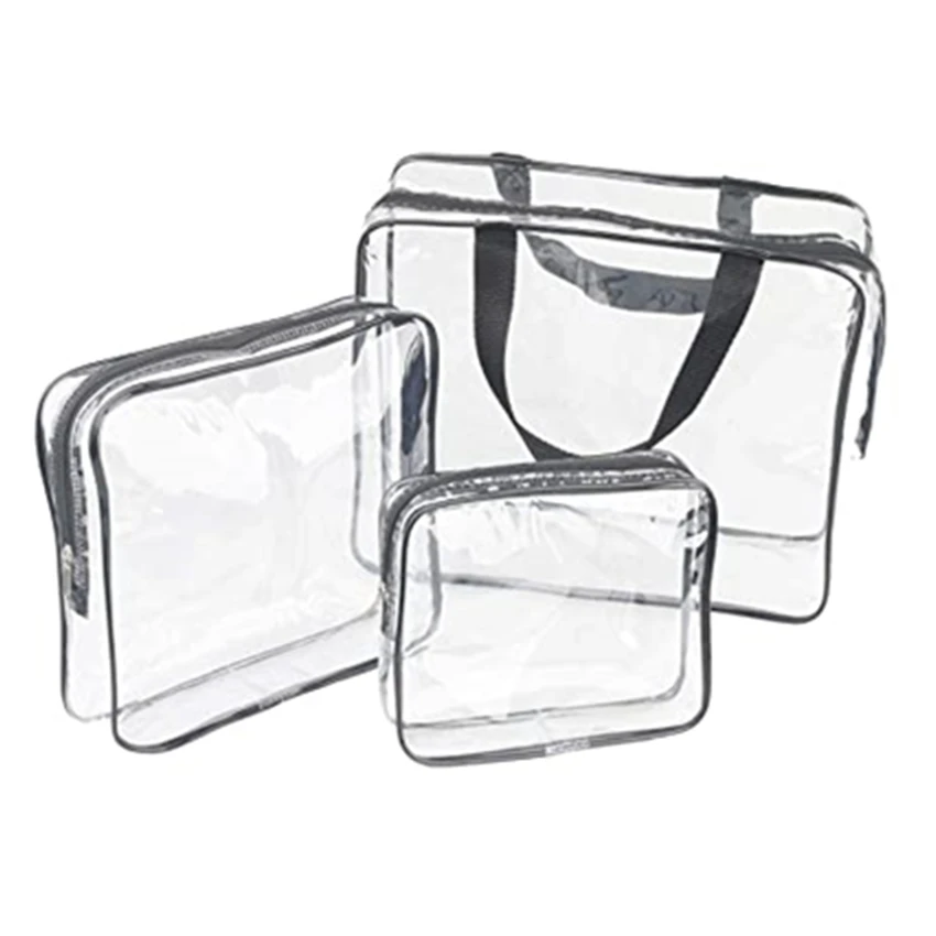 

Waterproof Clear Plastic Makeup Bags for Traval, Transparent