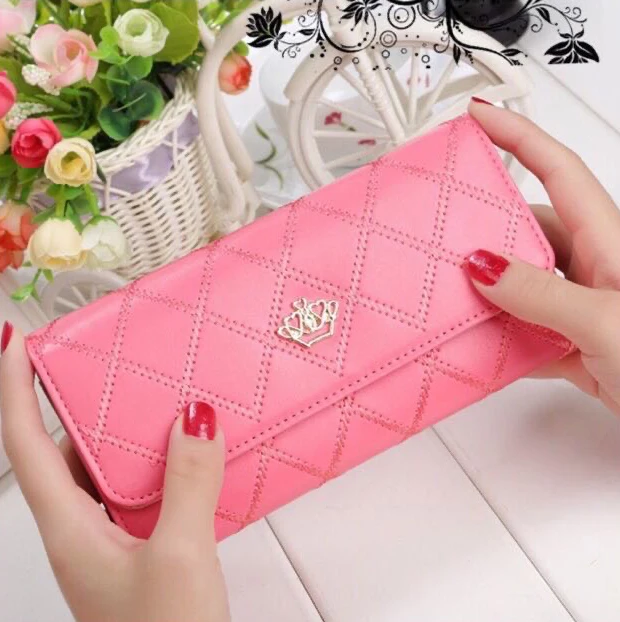 

factory wholesale Women fashion Leather Wallet, Black / gold / customized