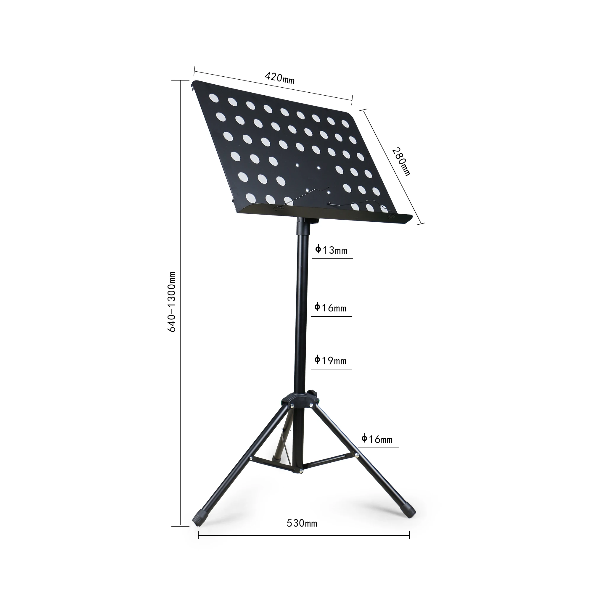 

Guitar factory accessories adjustable big sheet music stand for keyboard, Black