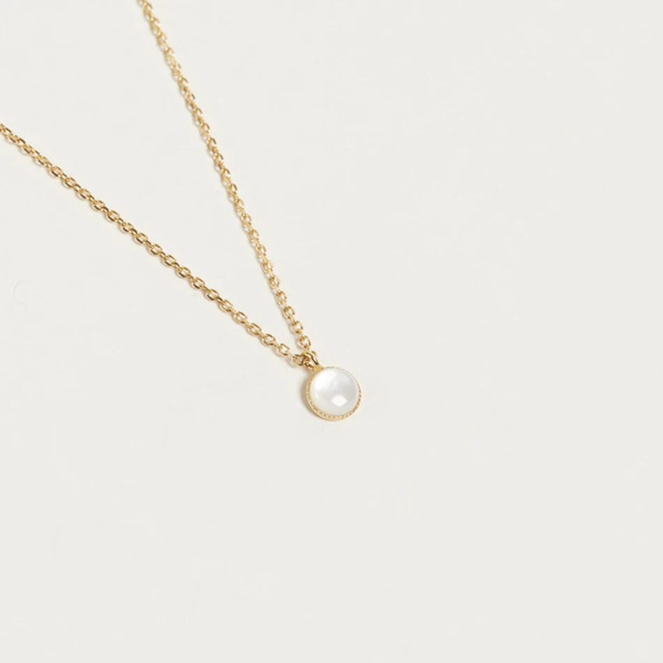 

925 sterling silver women necklace jewelry wholesale online 18k gold plated circle pendant necklace