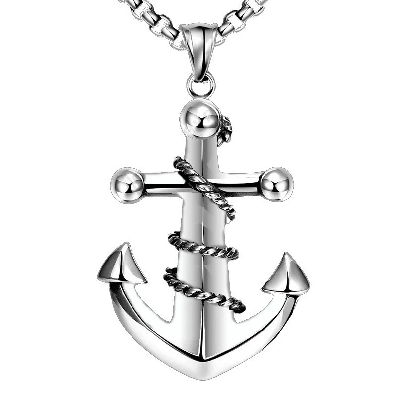 

Stainless steel pendant necklace pirate boat anchor hip hop jewelry unisex titanium steel spot wholesale