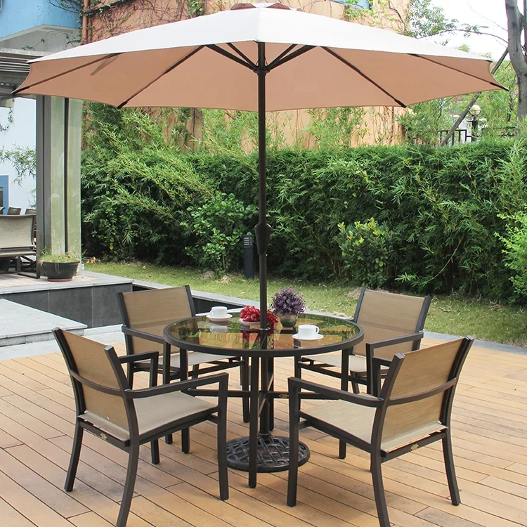 
New Design Factory Supplying Dining Set Outdoor Table Chairs Patio Furniture Garden Chair 