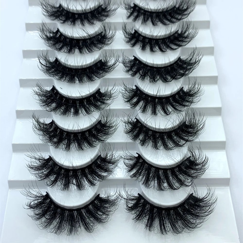 

Wholesale 18mm 20 mm 25mm 8 pairs Faux Mink Eyelashes Thick Natural False Eyelashes