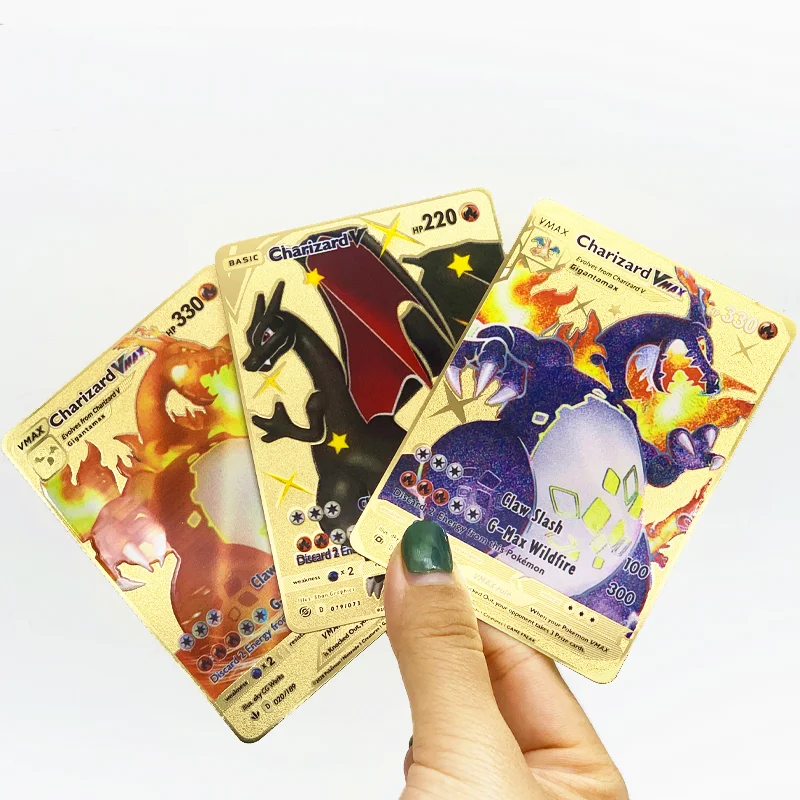 

Best amazon 2022 Charizard Blastoise Venusaur Gold Metal Rainbow Charizard Vmax Cards 1st edition Pokemon Trading Cards Game
