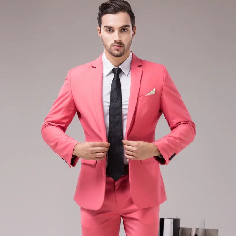 
Chinese supplier suits set for men 2 pieces wedding suit men red color man suit with factory price 