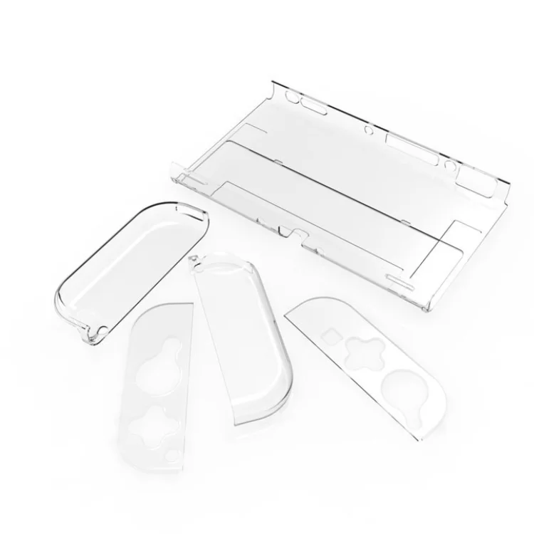 

6 in 1 Clear Hard Protective Cover Crystal Shell Case for Nintendo Switch OLED PC Transparent Case