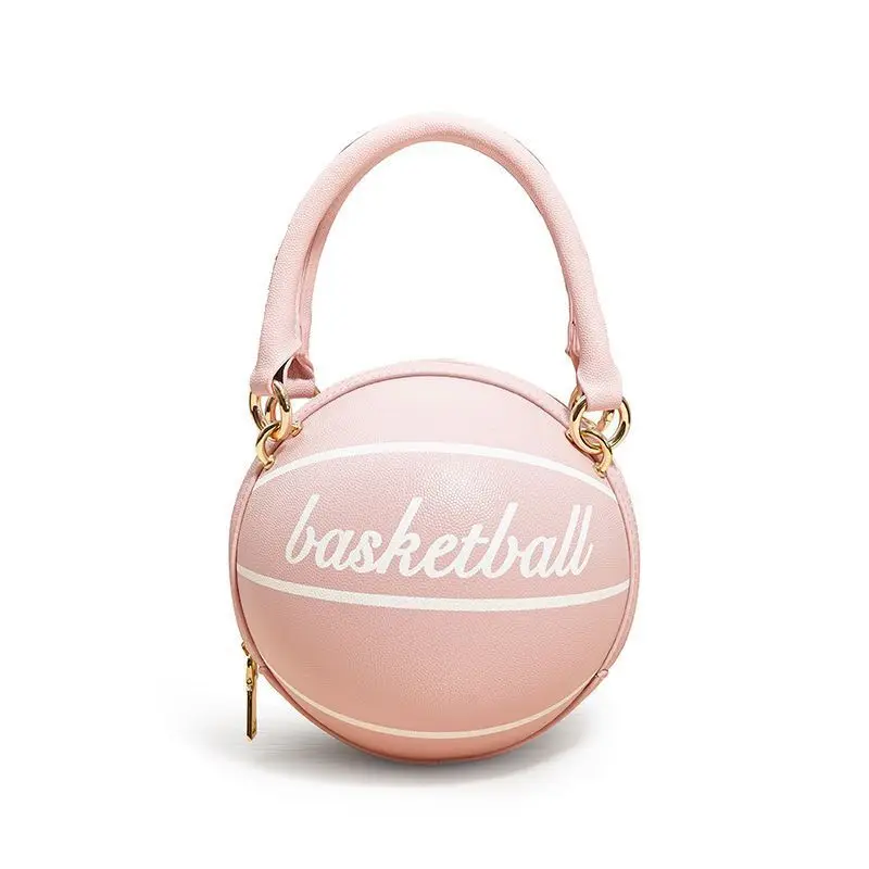 

Fashion Sling Handbags Designer Unisex Round Shoulder Clutch Handbag Unique Purse Ball Bag Basketball Pu Bag, White,brown,black,pink