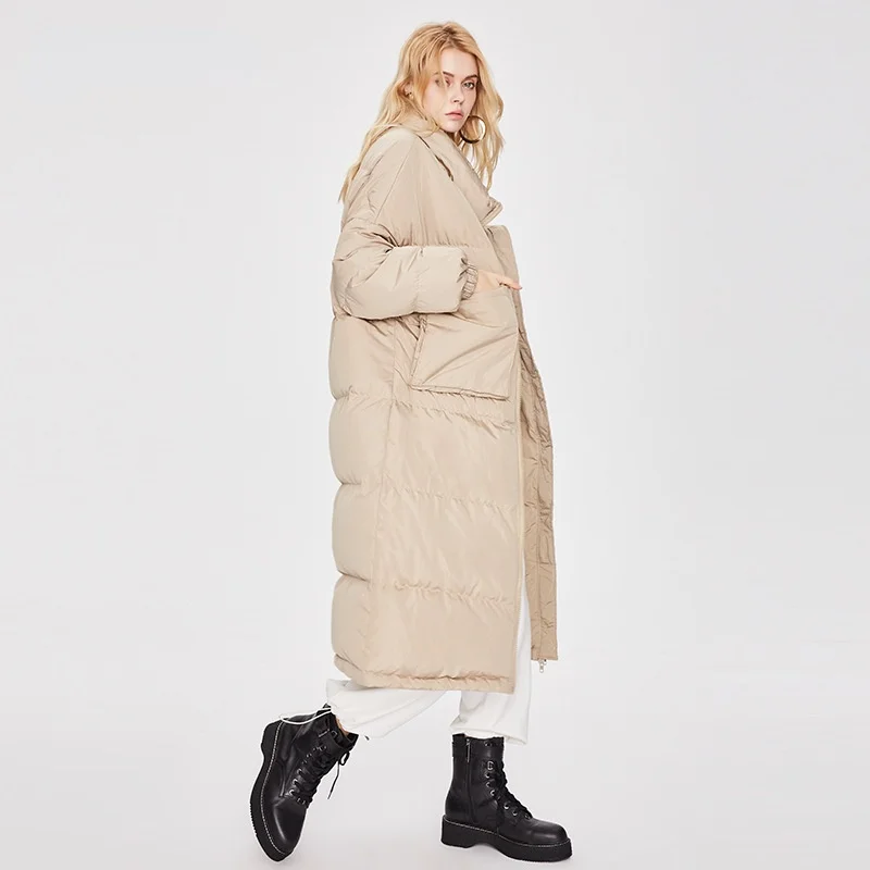 

OFTBUY 2021 Winter Jacket Women 90% White Duck Down Coat Over The Knee Long Temperament Fashion Thick Warm Outerwear Streetwear