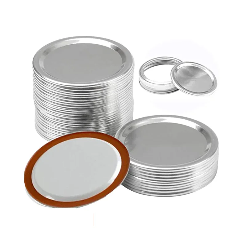 Hot Selling 70mm 86mm Bulk Regular Silver Canning Flat Lids Mason Jar