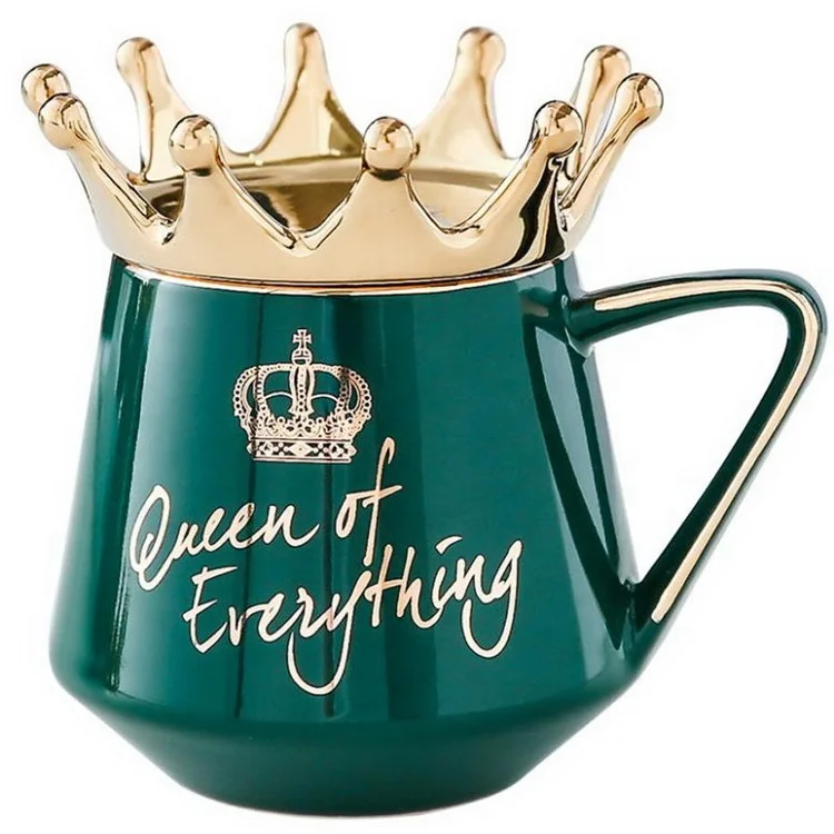 

creative luxury ceramic crown mug porcelain ceramic coffee mug with crown lid, Various